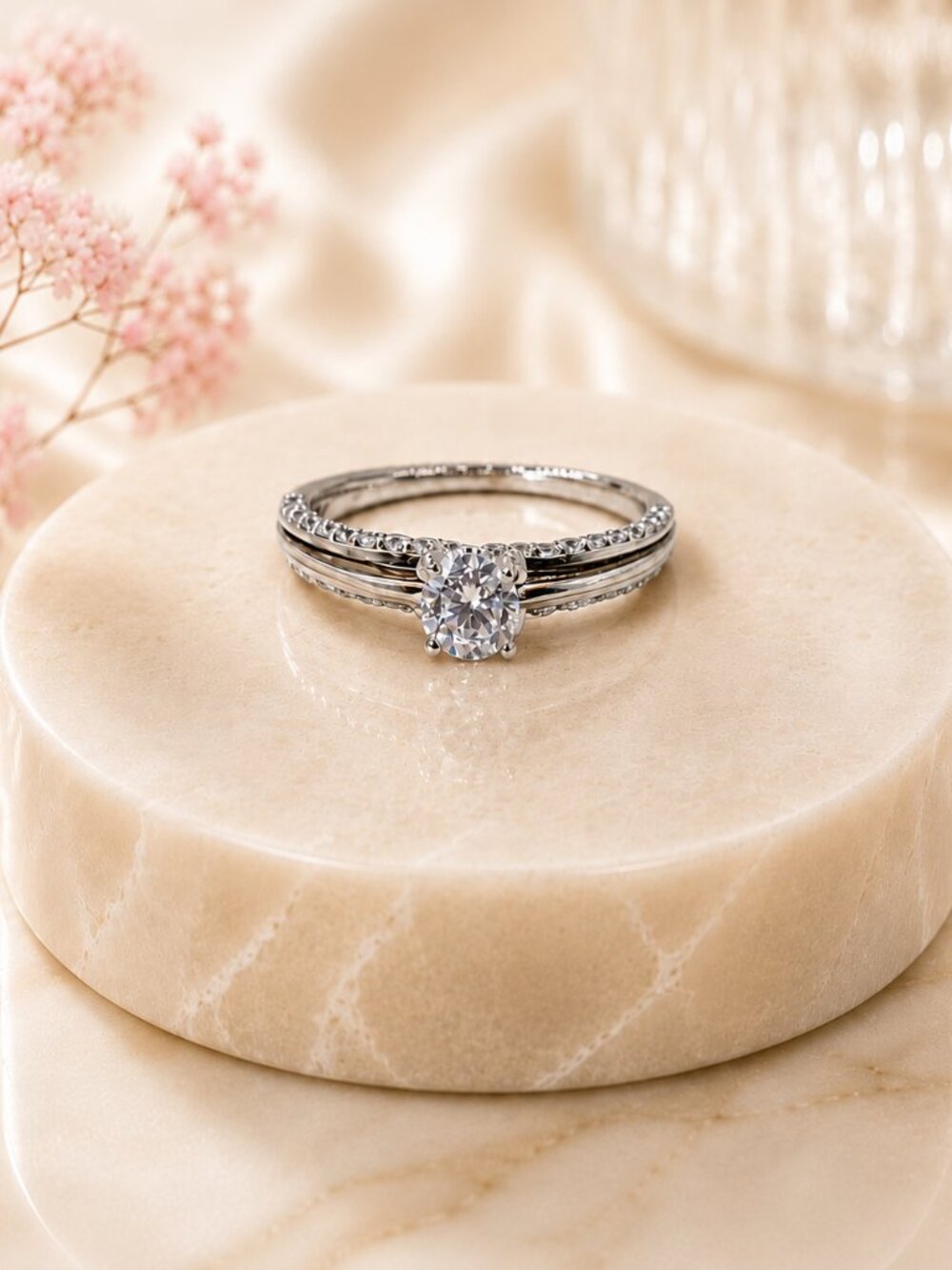 Silver Promise Solitaire Ring